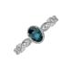 4 - Jiena Desire Oval Cut London Blue Topaz and Round Diamond Engagement Ring 