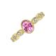 4 - Jiena Desire Oval Cut Pink Sapphire and Round Diamond Engagement Ring 