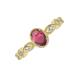 4 - Jiena Desire Oval Cut Rhodolite Garnet and Round Diamond Engagement Ring 