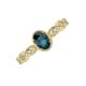 4 - Jiena Desire Oval Cut London Blue Topaz and Round Diamond Engagement Ring 