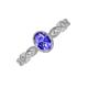 4 - Jiena Desire Oval Cut Tanzanite and Round Diamond Engagement Ring 