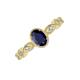 4 - Jiena Desire Oval Cut Blue Sapphire and Round Lab Grown Diamond Engagement Ring 