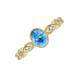 4 - Jiena Desire Oval Cut Blue Topaz and Round Lab Grown Diamond Engagement Ring 