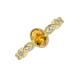 4 - Jiena Desire Oval Cut Citrine and Round Lab Grown Diamond Engagement Ring 