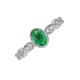 4 - Jiena Desire Oval Cut Emerald and Round Lab Grown Diamond Engagement Ring 
