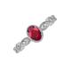 4 - Jiena Desire Oval Cut Ruby and Round Lab Grown Diamond Engagement Ring 