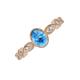 4 - Jiena Desire Oval Cut Blue Topaz and Round Lab Grown Diamond Engagement Ring 