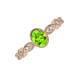 4 - Jiena Desire Oval Cut Peridot and Round Lab Grown Diamond Engagement Ring 