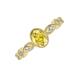 4 - Jiena Desire Oval Cut Yellow Sapphire and Round Lab Grown Diamond Engagement Ring 