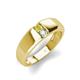 3 - Ethan 3.00 mm Round Yellow Diamond and Opal 2 Stone Men Wedding Ring 