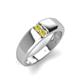 3 - Ethan 3.00 mm Round Yellow Diamond 2 Stone Men Wedding Ring 