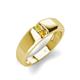 3 - Ethan 3.00 mm Round Yellow Diamond and Citrine 2 Stone Men Wedding Ring 