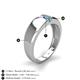 4 - Ethan 3.00 mm Round Amethyst and Turquoise 2 Stone Men Wedding Ring 