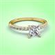 3 - Aurin IGI Certified 6.00 mm Princess Lab Grown Diamond and Diamond Engagement Ring 
