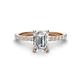 1 - Charlotte Desire IGI Certified 7x5 mm Emerald Cut Lab Grown Diamond and Round Diamond Hidden Halo Engagement Ring 
