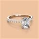 2 - Charlotte Desire 7x5 mm Emerald Cut and Round Diamond Hidden Halo Engagement Ring 