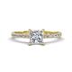 1 - Aurin GIA Certified 6.00 mm Princess Diamond and Diamond Engagement Ring 