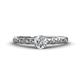 1 - Daisy Classic Round Lab Grown and Mined Diamond Floral Engraved Engagement Ring 