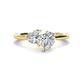 1 - Sasha GIA Certified Pear Shape Diamond & Heart Shape Forever Brilliant Moissanite 2 Stone Duo Ring 
