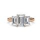 1 - Aletta IGI Certified 9x6 mm Emerald Cut Lab Grown Diamond Three Stone Engagement Ring 