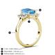 6 - Aletta 9x7 mm Emerald Cut Blue Topaz and Lab Grown Diamond Three Stone Engagement Ring 