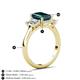 6 - Aletta 9x7 mm Emerald Cut London Blue Topaz and Lab Grown Diamond Three Stone Engagement Ring 