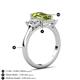6 - Aletta 9x7 mm Emerald Cut Peridot and Lab Grown Diamond Three Stone Engagement Ring 
