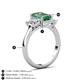 6 - Aletta 9x7 mm Emerald Cut Lab Created Alexandrite and Lab Grown Diamond Three Stone Engagement Ring 