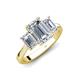 5 - Aletta IGI Certified 9x6 mm Emerald Cut Lab Grown Diamond Three Stone Engagement Ring 