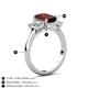 6 - Aletta 9x7 mm Emerald Cut Red Garnet and Lab Grown Diamond Three Stone Engagement Ring 