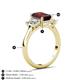 6 - Aletta 9x7 mm Emerald Cut Red Garnet and Lab Grown Diamond Three Stone Engagement Ring 