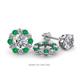 1 - Serena 2.00 mm Round Emerald and Diamond Jacket Earrings 