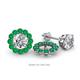 1 - Serena 0.60 ctw (2.00 mm) Round Emerald Jackets Earrings 