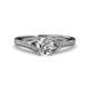 3 - Grianne Signature 1.25 ctw IGI Certified Round Lab Grown Diamond (VS1/F) and Natural Diamond Engagement Ring 