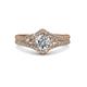 3 - Meryl Signature 1.30 ctwIGI Certified Round Lab Grown Diamond (VS1/F) and Natural Diamond Engagement Ring 