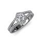 4 - Meryl Signature 1.30 ctw IGI Certified Round Lab Grown Diamond (VS1/F) and Natural Diamond Engagement Ring 