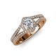 4 - Meryl Signature 1.30 ctwIGI Certified Round Lab Grown Diamond (VS1/F) and Natural Diamond Engagement Ring 