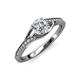 4 - Grianne Signature 1.25 ctw IGI Certified Round Lab Grown Diamond (VS1/F) and Natural Diamond Engagement Ring 