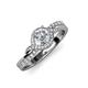 4 - Nebia Signature 1.38 ctw IGI Certified Round Lab Grown Diamond (VS1/F) and Natural Diamond Engagement Ring 