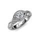 3 - Kalila Signature 1.30 ctw IGI Certified Round Lab Grown Diamond (VS1/F) and Natural Diamond Engagement Ring  