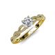 3 - Anwil Signature 1.24 ctw IGI Certified Lab Grown Diamond Round (6.50 mm) & Natural Diamond (1.10 mm) Engagement Ring 
