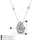 3 - Viola Iris 0.54 ctw Pear Cut and Baguette Diamond Milgrain Halo Pendant Necklace with Diamond Stations 