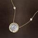 2 - Lillac Iris 0.50 ctw Round and Baguette Diamond Milgrain Halo Pendant Necklace with Diamond Stations 