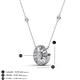 3 - Lillac Iris 0.50 ctw Round and Baguette Diamond Milgrain Halo Pendant Necklace with Diamond Stations 