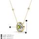3 - Lillac Iris 0.50 ctw Round Peridot and Baguette Diamond Milgrain Halo Pendant Necklace with Diamond Stations 