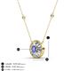 3 - Lillac Iris 0.50 ctw Round Tanzanite and Baguette Diamond Milgrain Halo Pendant Necklace with Diamond Stations 