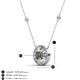 3 - Lillac Iris 0.55 ctw Round LabLab Created Alexandrite and Baguette Diamond Milgrain Halo Pendant Necklace with Diamond Stations 