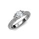 6 - Anora Signature 1.35 ctw IGI Certified Round Lab Grown Diamond (VS1/F) and Natural Diamond Engagement Ring 