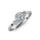 5 - Oriana Signature 1.18 ctw IGI Certified Round Lab Grown Diamond (VS1/F) and Natural Diamond Engagement Ring 