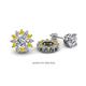 1 - Florice 0.71 ctw Lab Grown Diamond and Yellow Sapphire Flower Jacket Earrings 